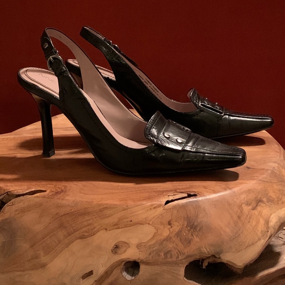 Nine West - sling back leather shoes